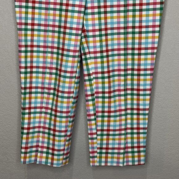 Maeve Anthropologie Pants Womens 2 Plaid High Rise Cropped Side Zip Stretch - Picture 5 of 11